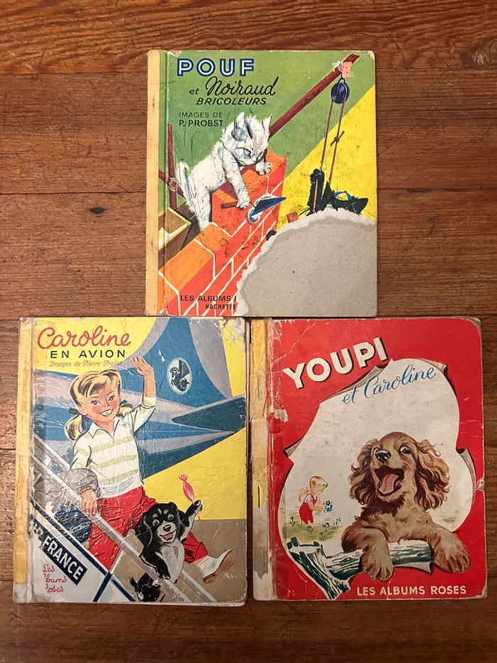 Lot de 3 livres albums cartonnés Pierre Probst Hachette bd auteur Caroline