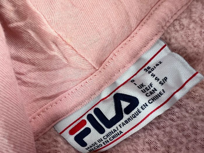 Pull polaire à capuche Fila avec logo brodé rose orangé taille S – Femme streetwear - photo numéro 8