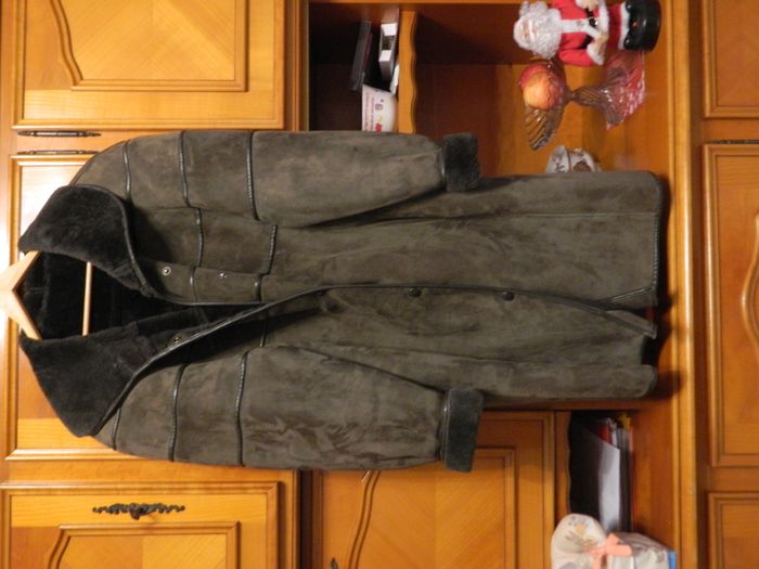 MANTEAU PEAU LAINE ET CUIR VERITABLE - photo numéro 2