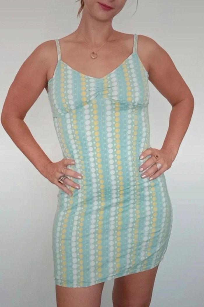 Mini robe d ete moulante menthe taille 36 - photo numéro 2