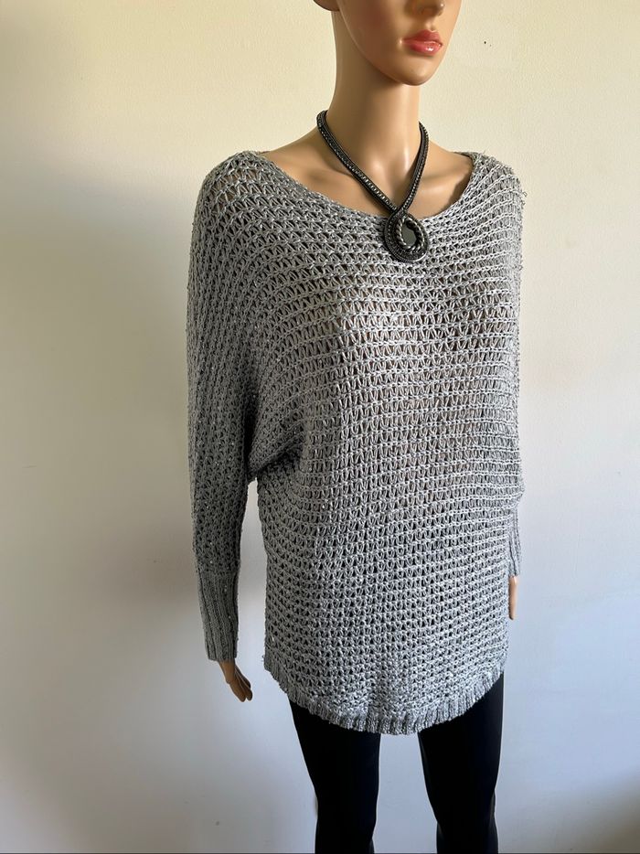 Pull en mailles avec sequins JS Millenium taille unique TBE - photo numéro 2