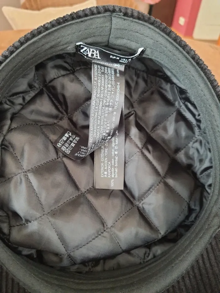Casquette Zara en velour noir eur M 58cm - photo numéro 13