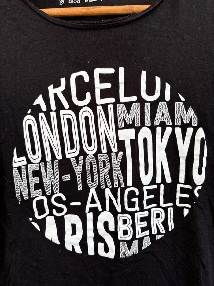 t shirt noir capitales du monde - photo numéro 2