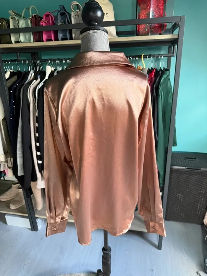 chemise shein satin - photo numéro 2
