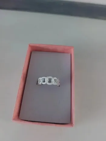 🐭 Bague fantaisie chaîne blanche
