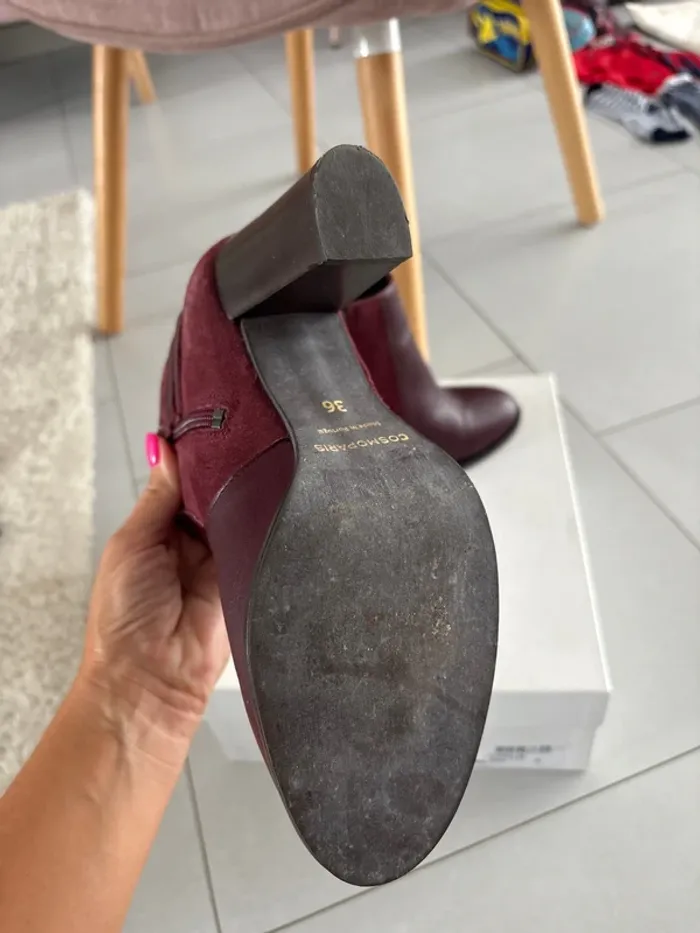 Bottines prune CosmoParis pointure 36 - photo numéro 3
