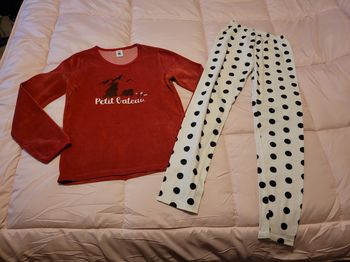 pyjama velour et coton petit bateau 10ans (15e)