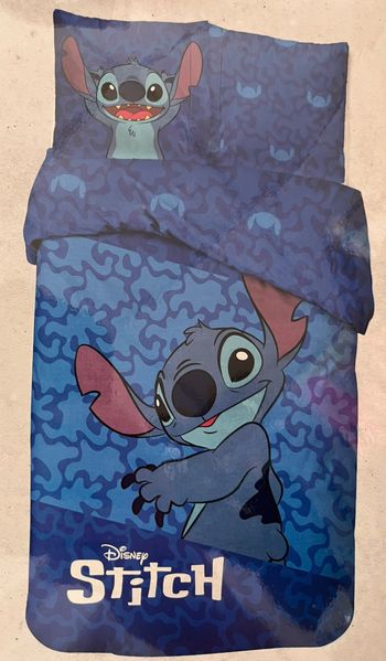 Parure de lit simple (housse de couette + taie d'oreiller) - Stitch - Disney