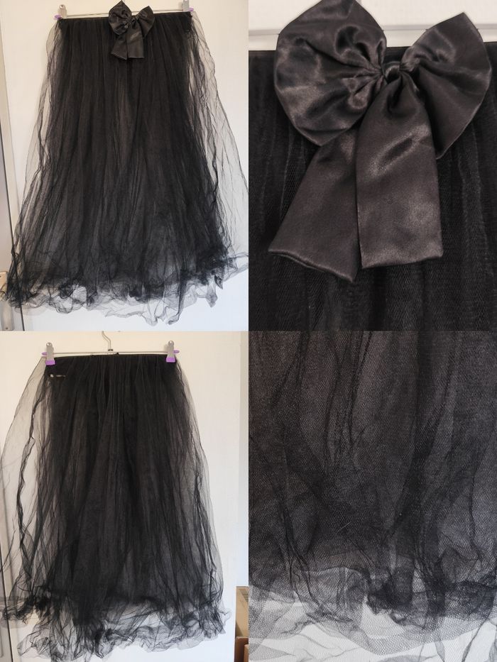 Jupe noire tulle taille elastique déguisement halloween
