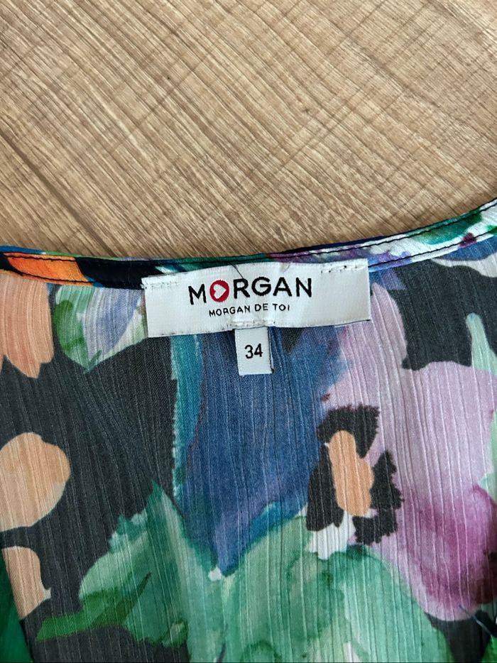 Blouse courte imprimée à manches courtes Morgan taille 34 jamais portée - photo numéro 9