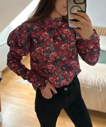 Blouse Fleurie Stella & Suzie framboise