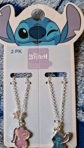 Lot de 2 colliers Stitch et Angel