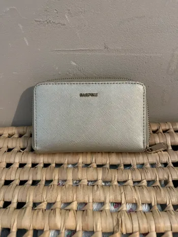 Petit portefeuille zippe beige doré - Parfois