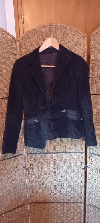 Ensemble velours pantalon patte d'éléphant et blazer