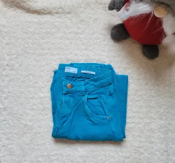 Jean troué balloon Bershka bleu 32