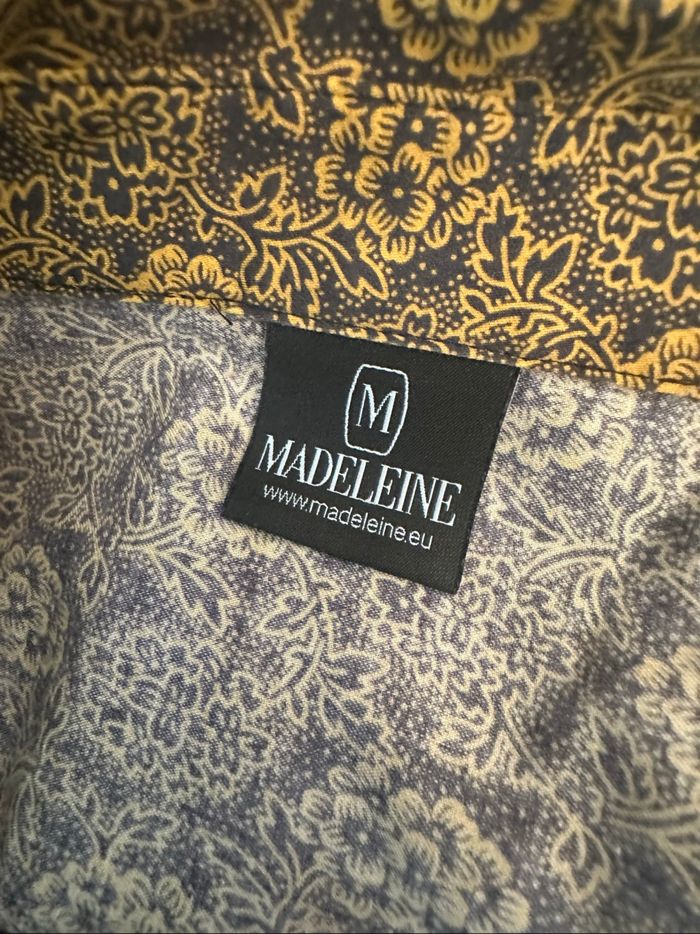 Chemisier à fleurs baroque jaune moutarde et noir Madeleine T40 L - photo numéro 7