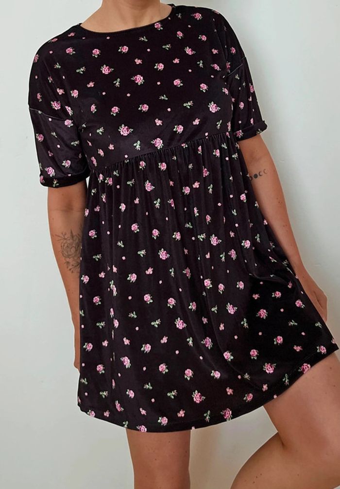 Robe velours fleurie - photo numéro 2