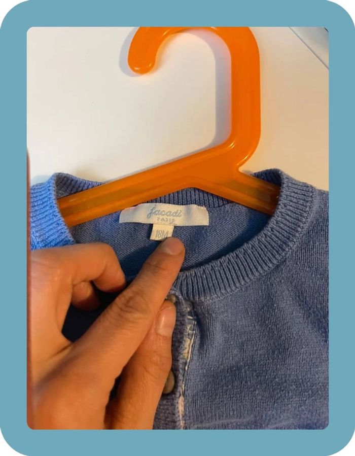 Gilet bleu clair 18 mois jacadi - photo numéro 2