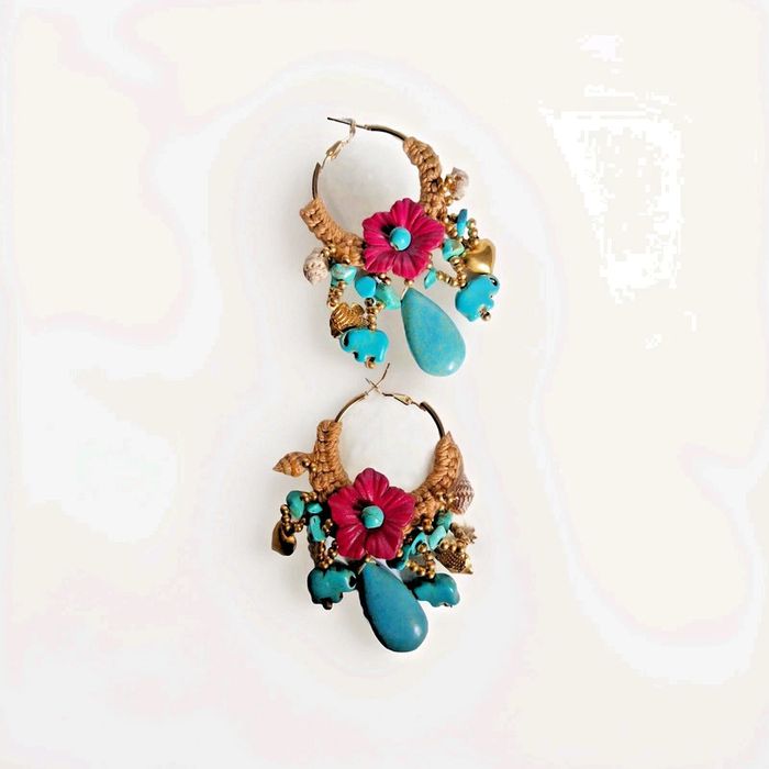 Boucles d'oreilles pendantes marque hippie & bohème by petits hauts - photo numéro 2