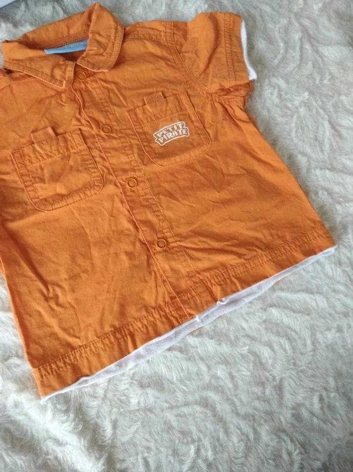 Chemise manches courtes Garçon 6 mois Petit Pirate 100% coton - photo numéro 5