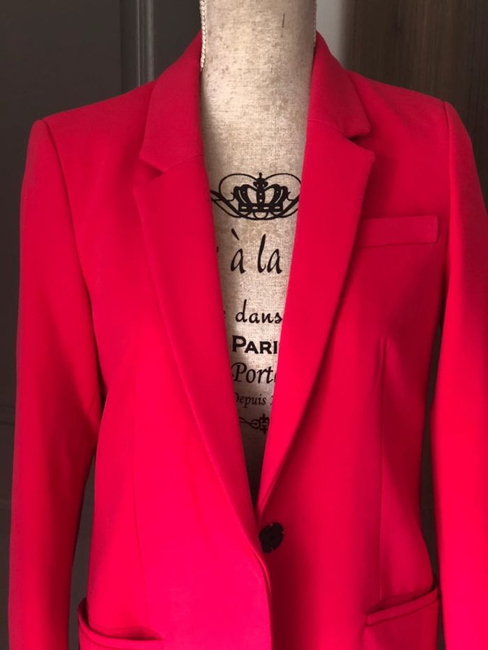 Superbe veste longue taille 38 mango fuchsia neuve - photo numéro 2