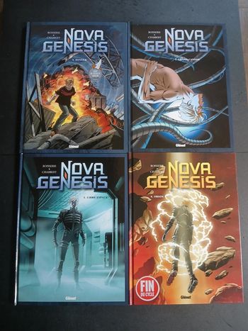 Lot de 4 bd nova genesis 1 à 4,EO, avec 1 ex libris (série complète)