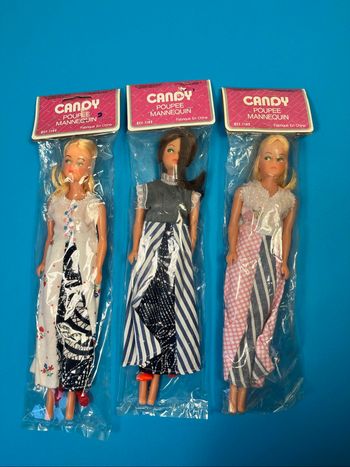 Lot 3 Poupées vintages neuves sous blister : Candy Poupée Mannequin - Bootleg Barbie