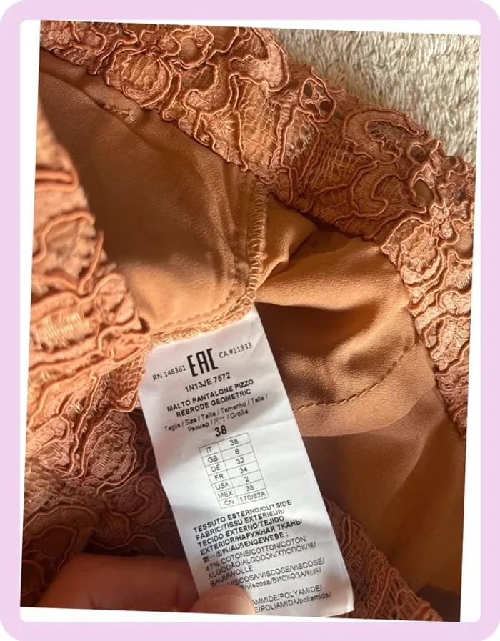 Pantalon Pinko rose dentelle – taille 38 IT FR 34 – chic & ultra féminin - photo numéro 3