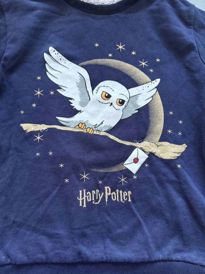 Sweat fille T 10 ans Harry Potter bleu marine dessin Edwige  Très bon état - photo numéro 8
