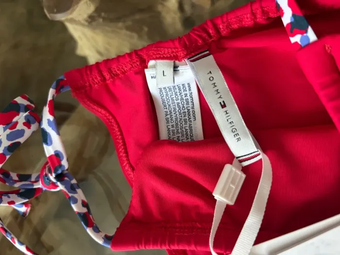 Bas de maillot de bain Tommy Hilfiger rouge ficelles bikini - photo numéro 5