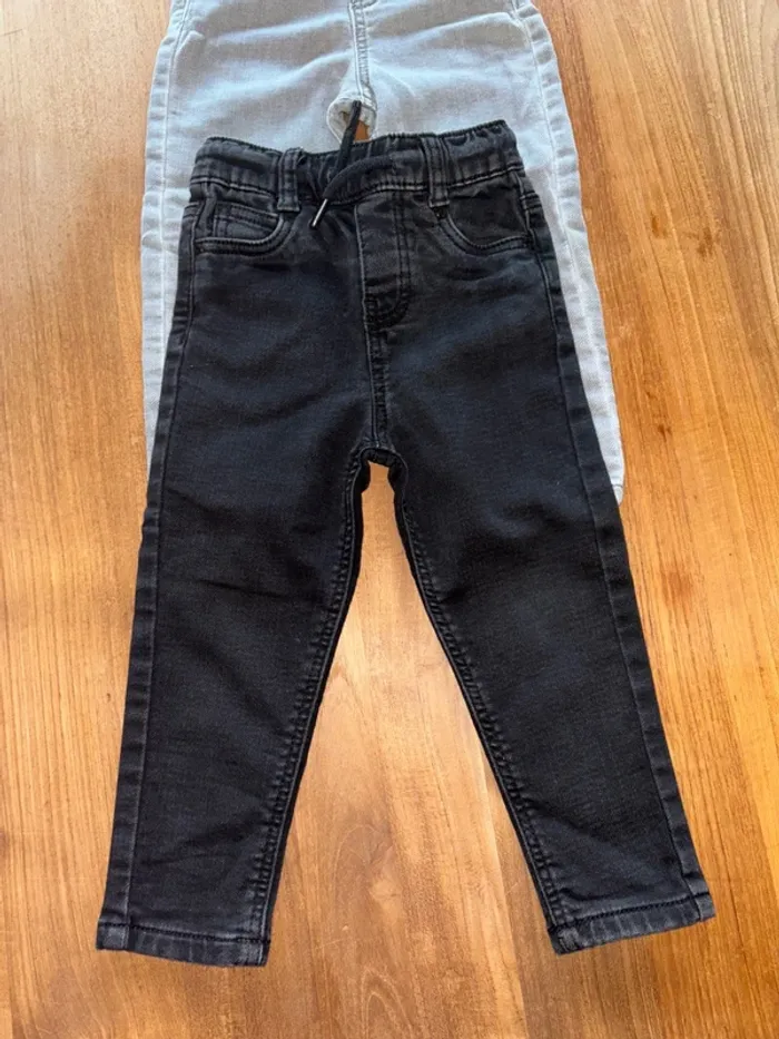 2 jeans taille élastique 18/24 mois mango - photo numéro 2