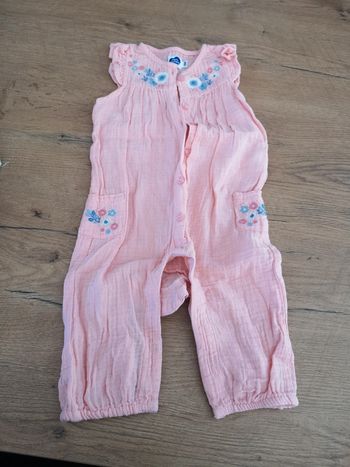 Combi en gaze corail mots d'enfants 9 mois