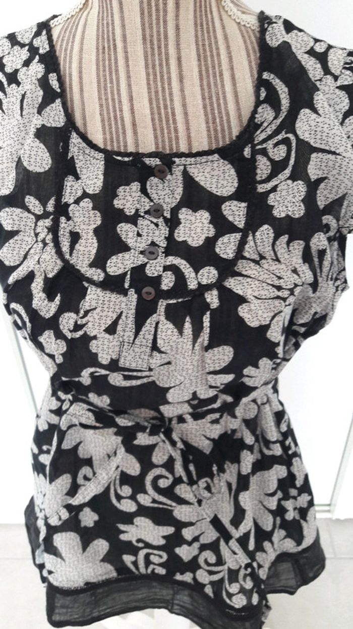 Blouse noire et blanche Armand Thiery taille 3 très bon état - photo numéro 3
