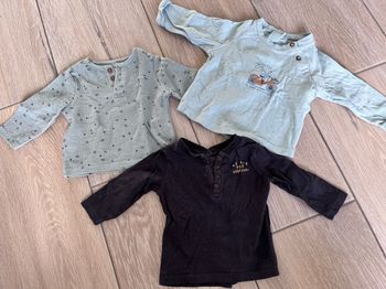 Lot 3 tee-shirts manches longue en 3 mois