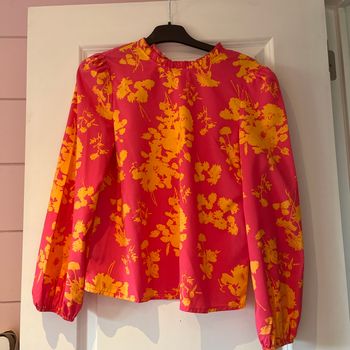 Chemisier taille s rose et jaune