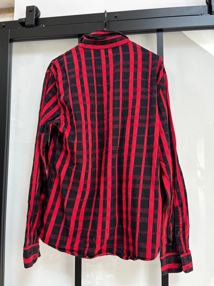 Chemise à rayures rouge et noir bershka - photo numéro 3