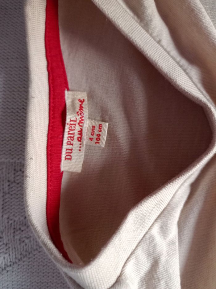Tee-shirt manches longues beige garçon 4 ans Dpam - photo numéro 3