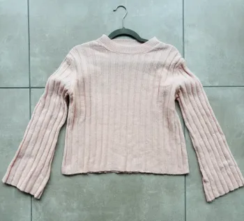 Magnifique pull rose pale côtelé Trendyol L neuf