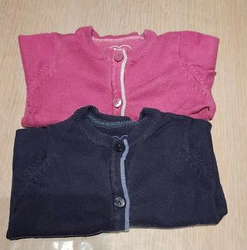 Lot de 2 gilets fille jbc 62