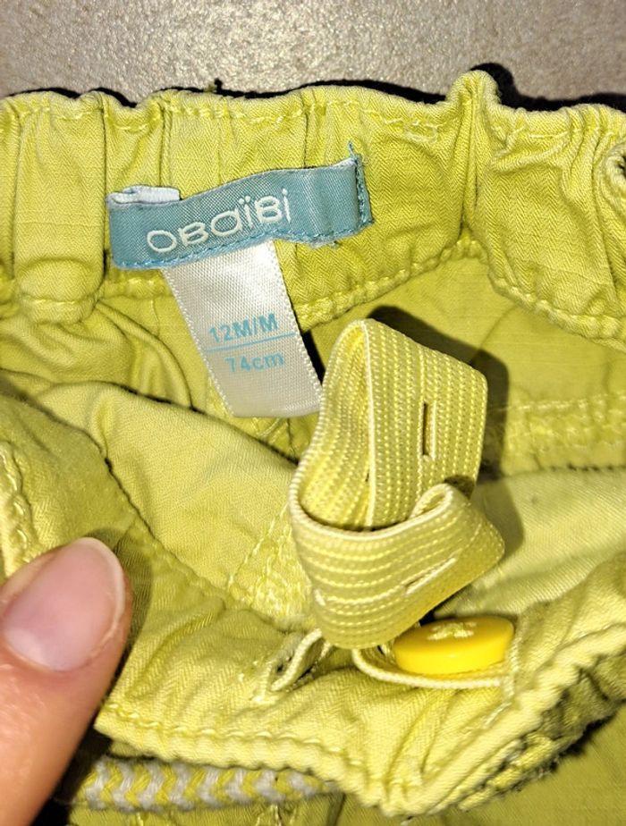 Short jaune Obaïbi 12 mois - photo numéro 3