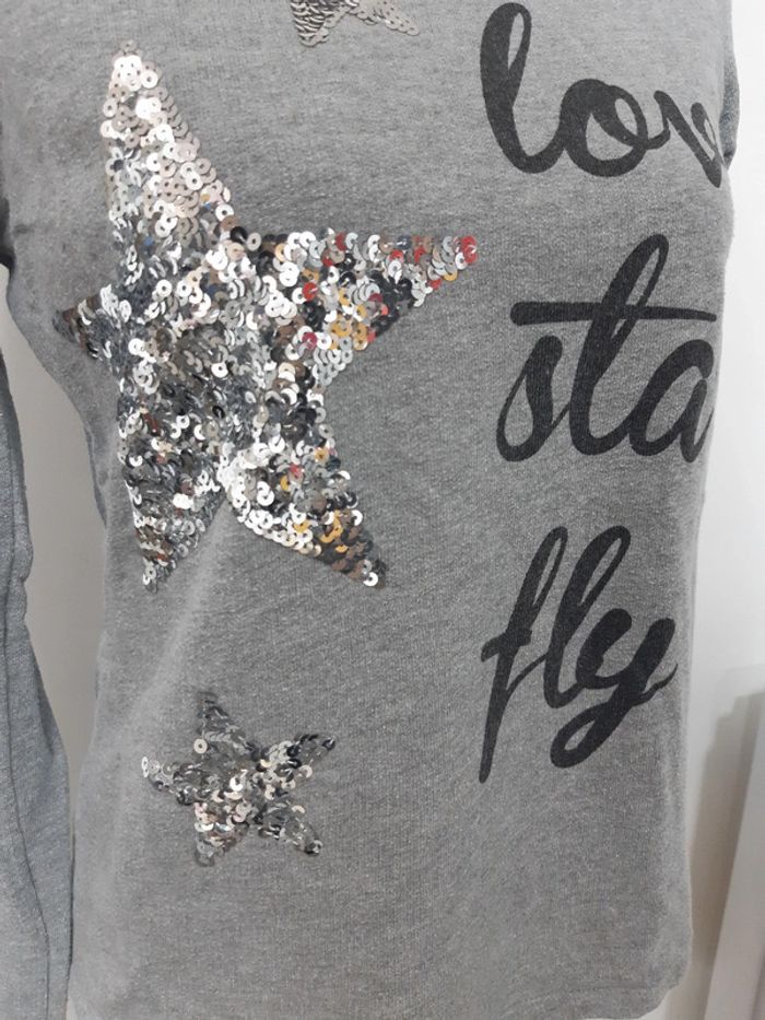 Pull gris étoiles - photo numéro 3