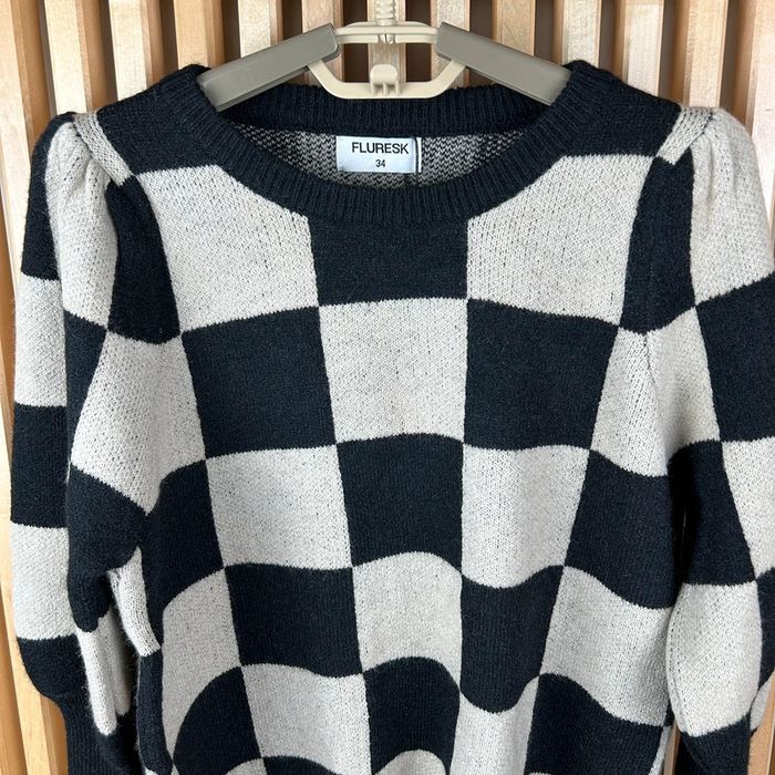 Pull Lissa Trui Kiezell – Noir et Gris à Carreaux by Fluresk - photo numéro 2