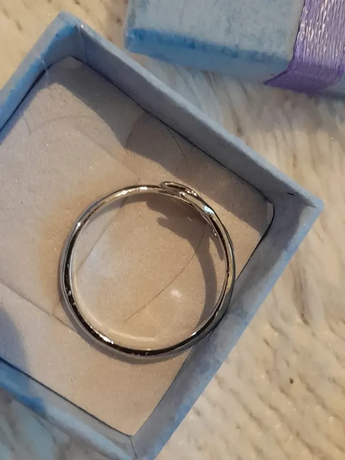 Bague "Amour, Amitié" argentée, réglable - photo numéro 2