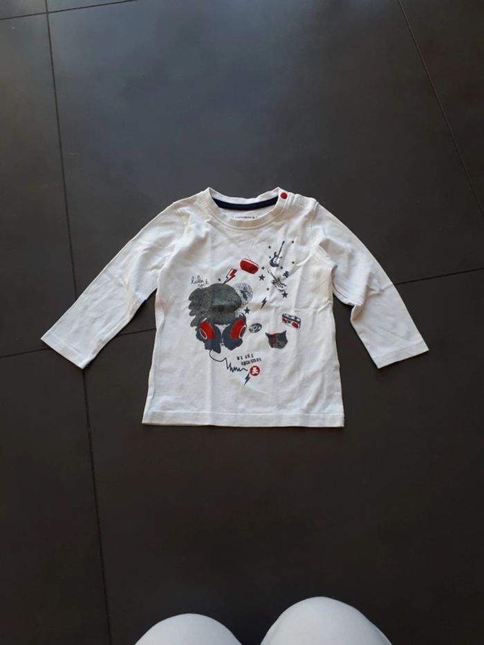 Tee-shirt manches longues état neuf Lulu Castagnette 12 mois