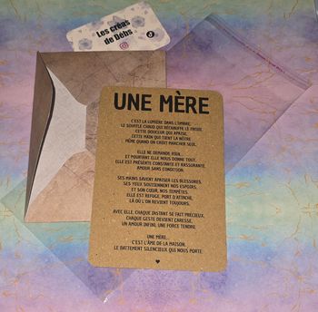 Carte avec enveloppe Fête des Mères 