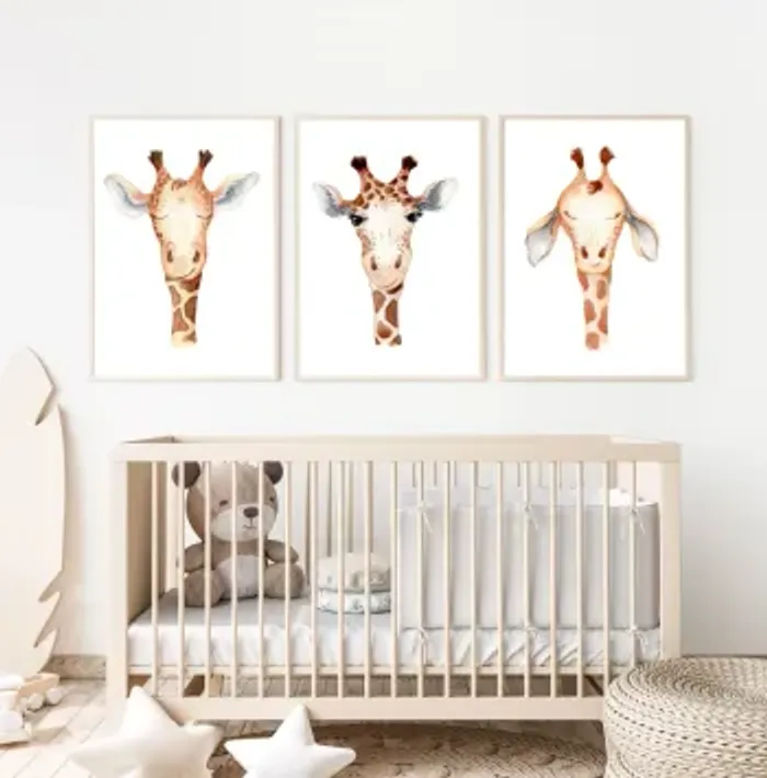 Affiches Petites girafes pour chambre enfant - photo numéro 3