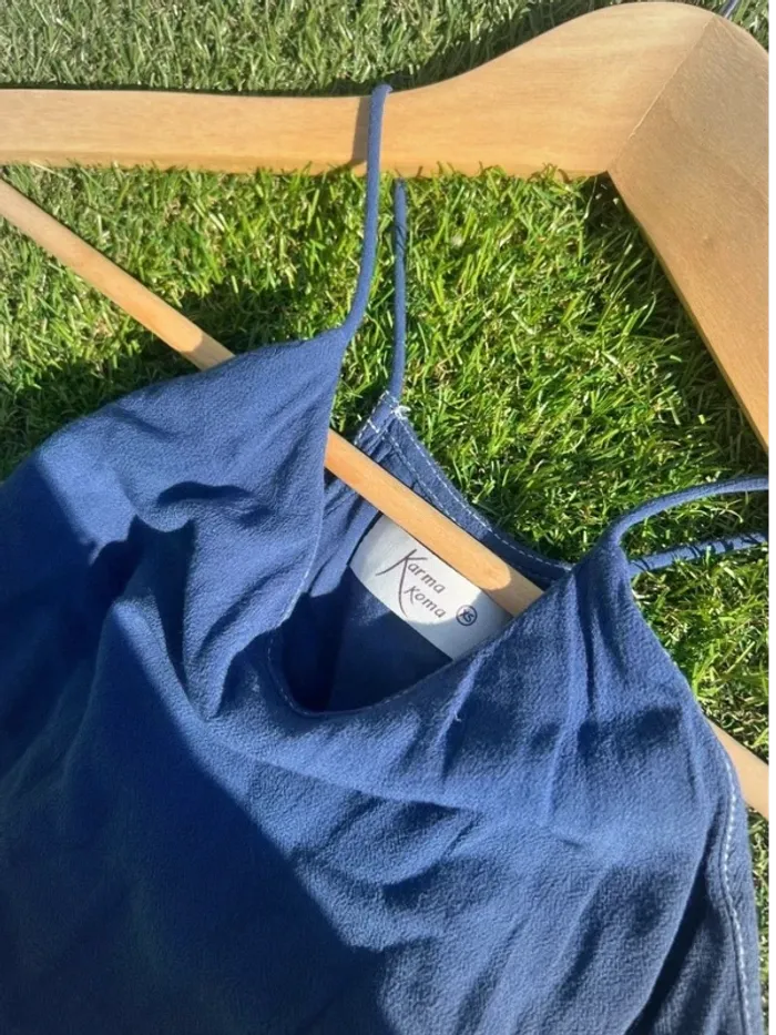 Robe vintage bleu parfait été - taille xs neuve - photo numéro 3