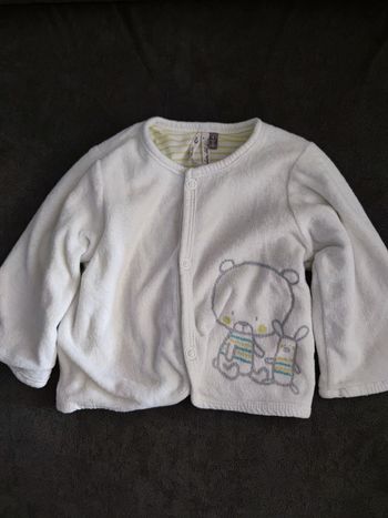 Gilet blanc ourson T. 1 mois