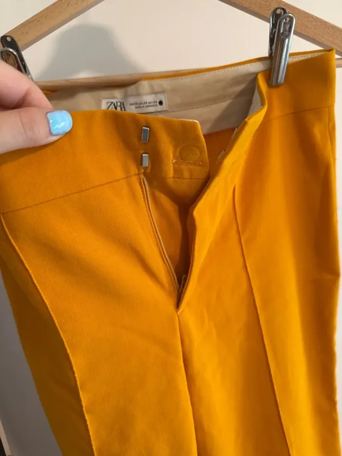 Pantalon droit Zara orange - photo numéro 2