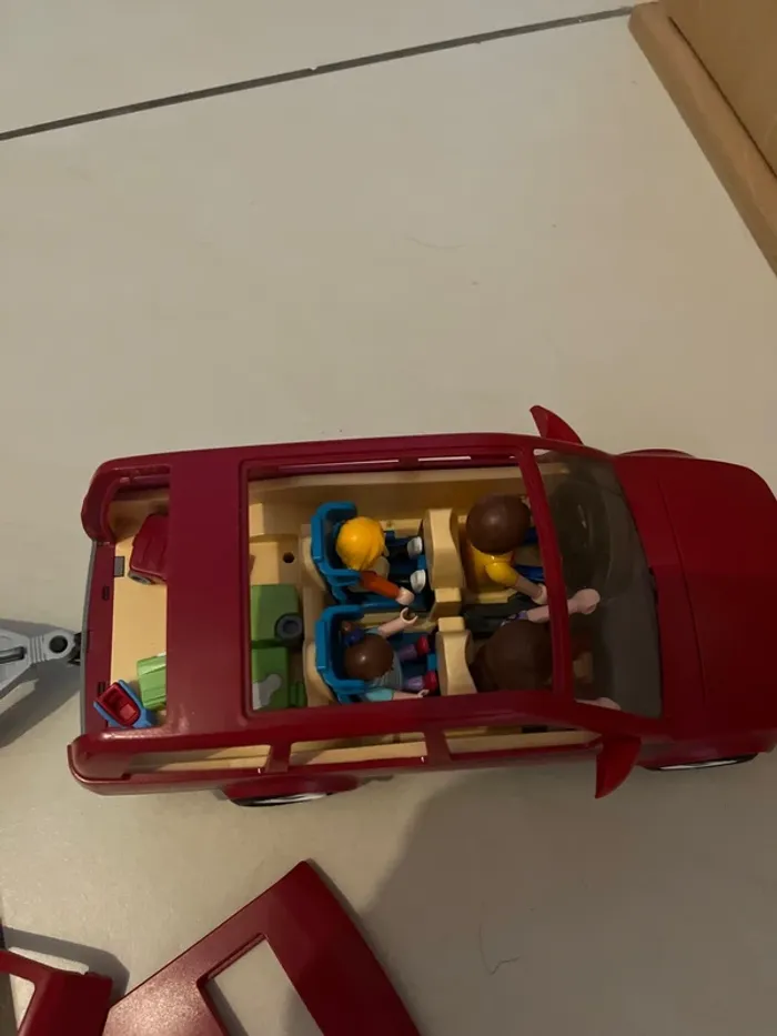 lot voiture familiale et caravane playmobil - photo numéro 3